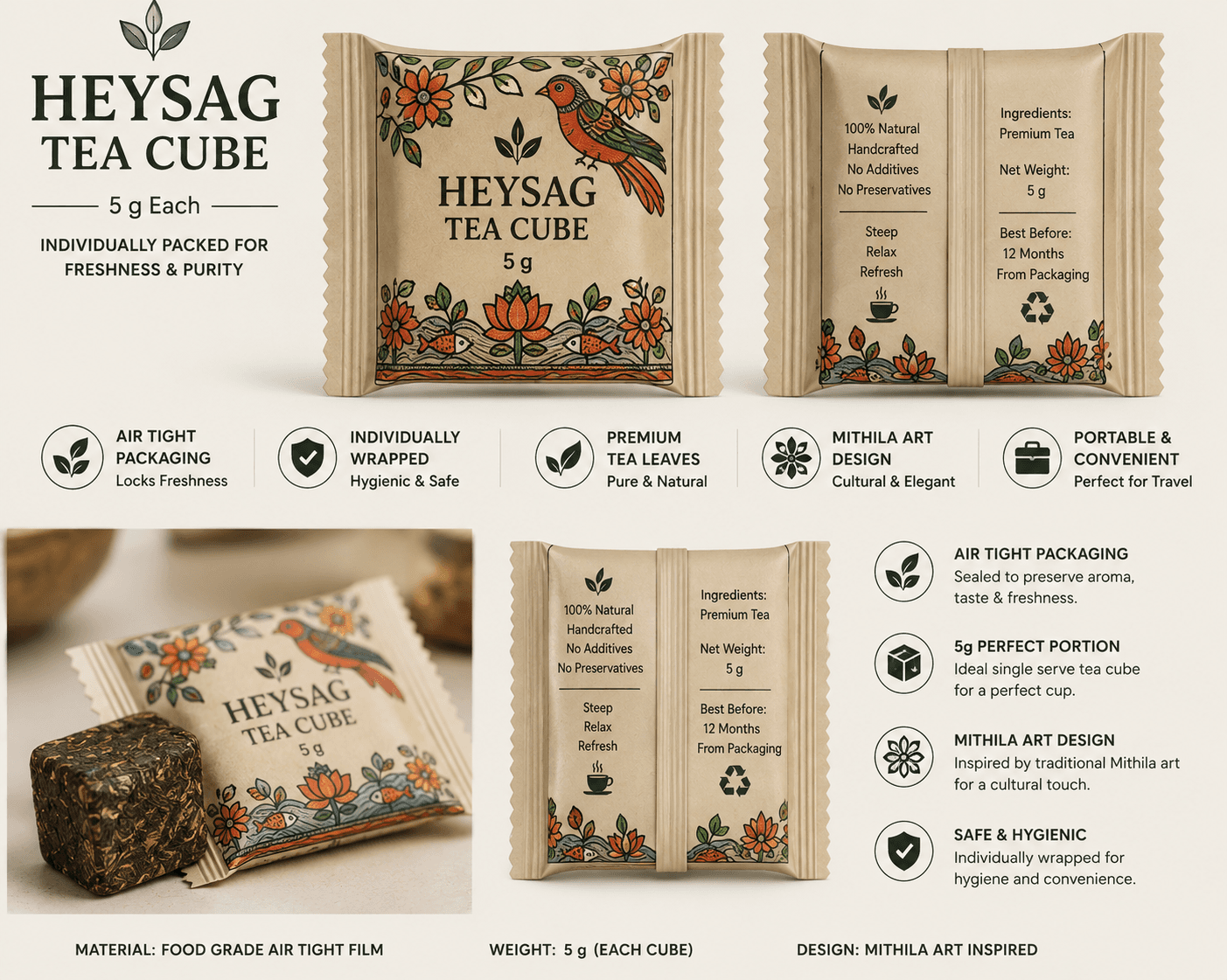 Heysag Individual Tea Cube Sachet